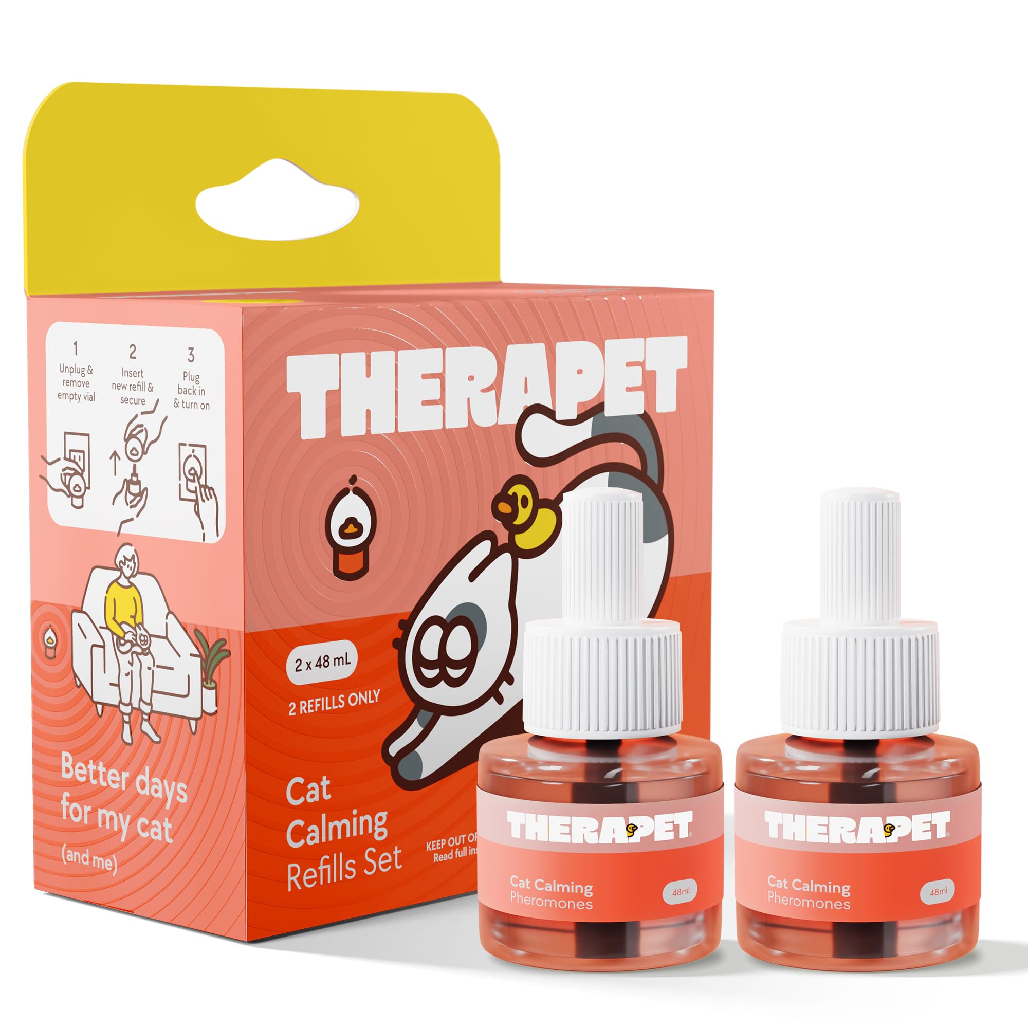 TherapetMD cat calming diffuser refill 2-pack delivers steady diffusion for calmer rooms