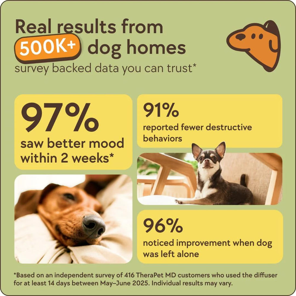 TherapetMD veterinary-grade pheromones offer safe home use around dogs and families.