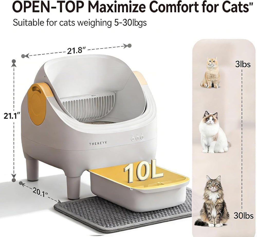 Thereye automatic litter box includes warranty and responsive support.