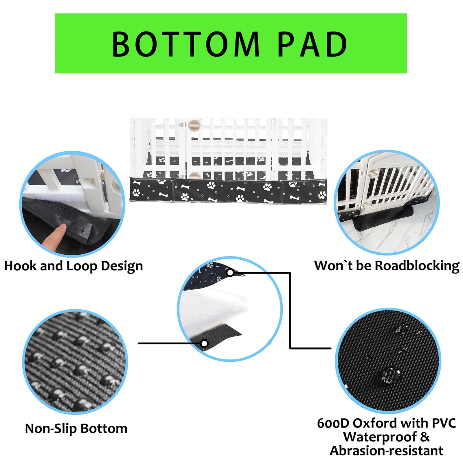 THINMUHAND dog crate pad offers cushioned support for indoor/outdoor use
