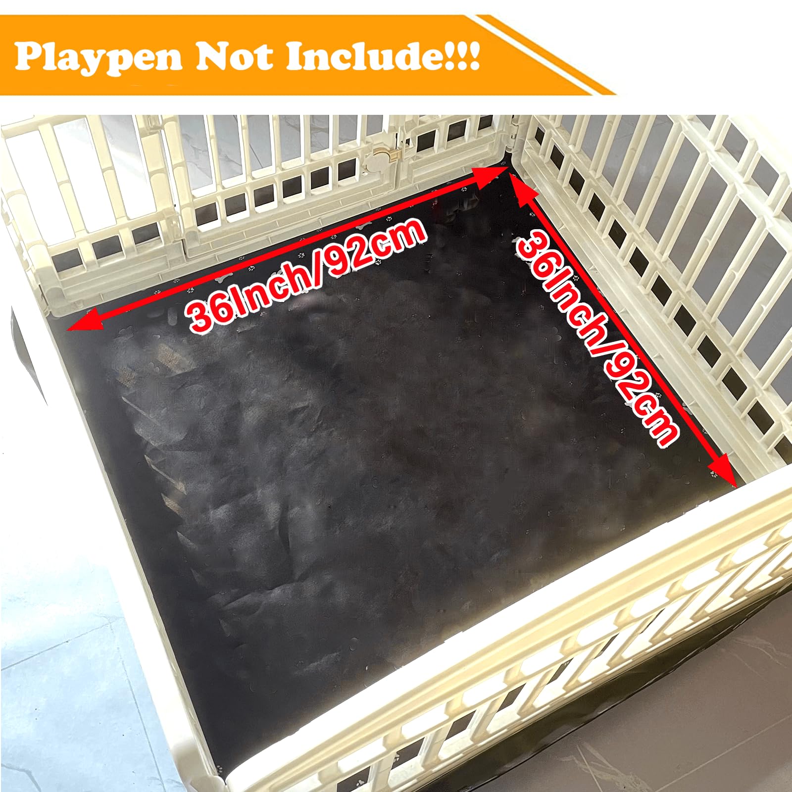 THINMUHAND playpen pad with hook-and-loop attachment for secure placement.
