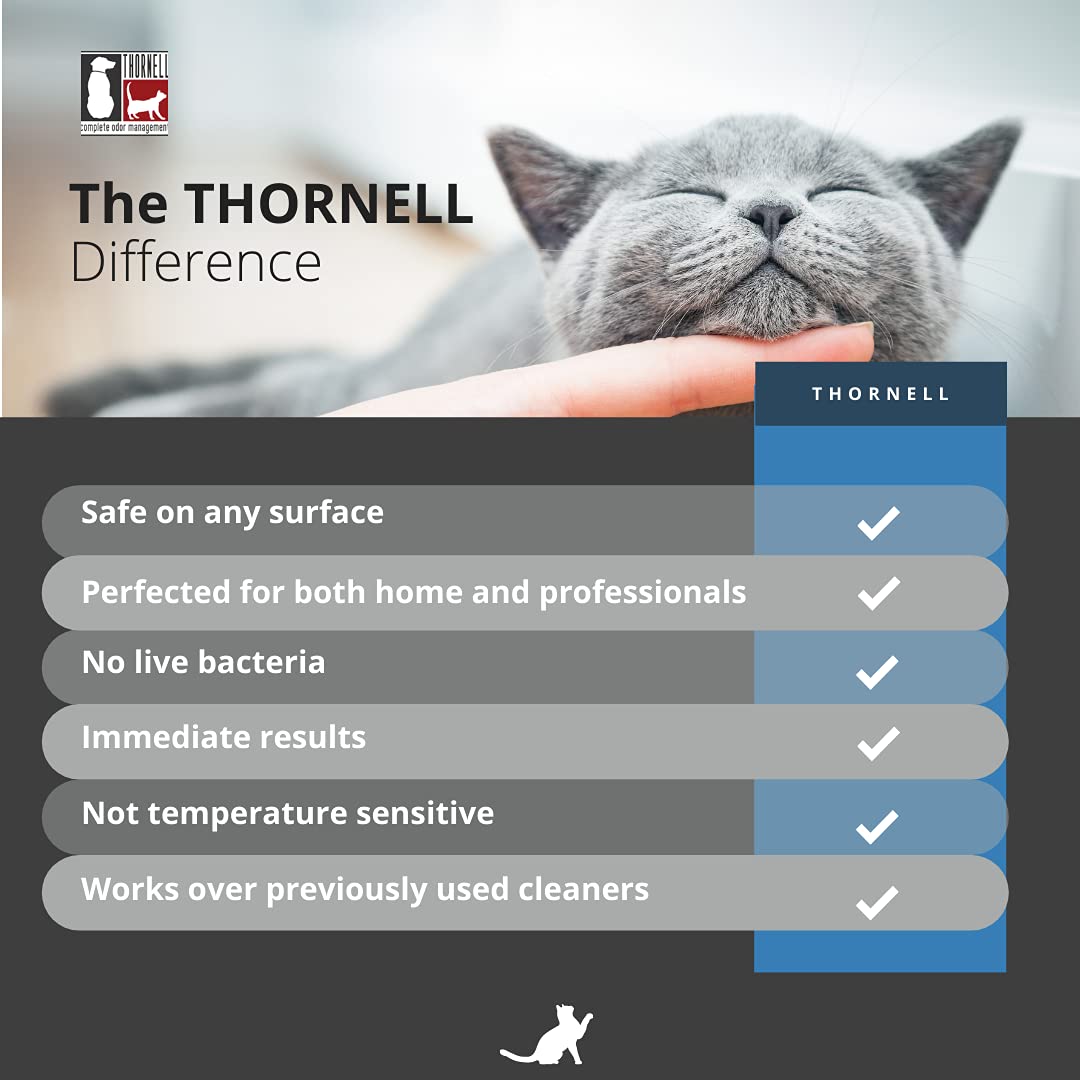 Thornell Cat Odor-Off concentrate is safe for pets and households after use.