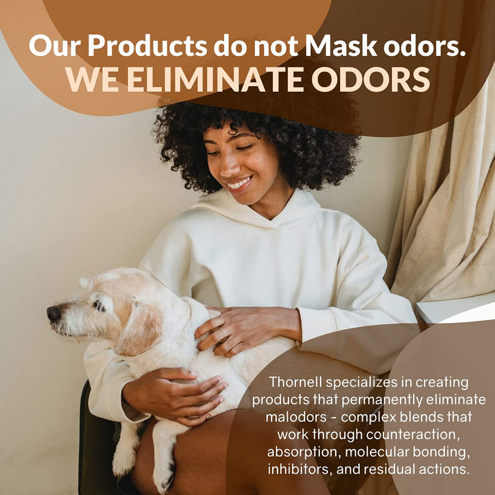 Thornell Dog Odor-Off in a home setting near cages.