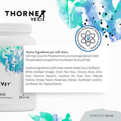 ThorneVet CurcuVET-SA50 bag closeup shows ingredients and texture.