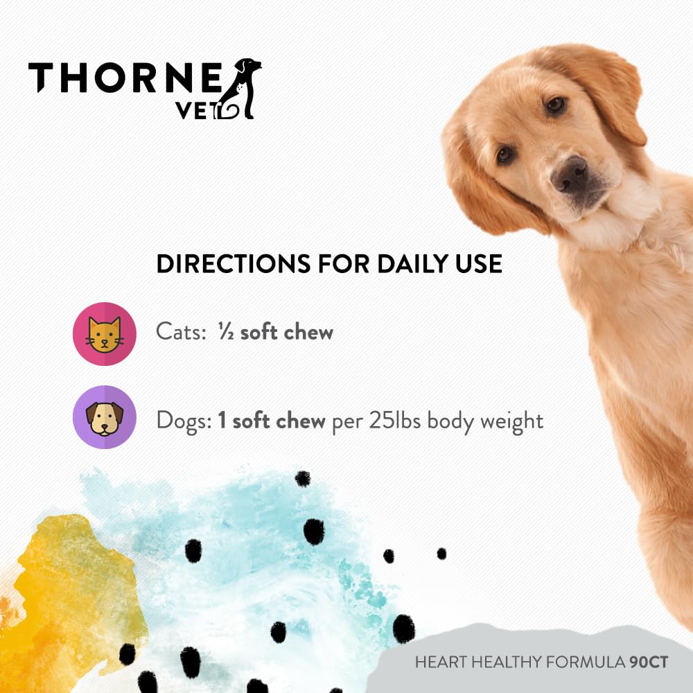 Pet owner sees ThorneVET Heart Healthy Formula used for daily heart health support.
