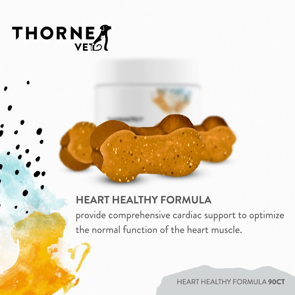 Close-up of ThorneVET Heart Healthy Formula chews highlighting texture for pet palatability.
