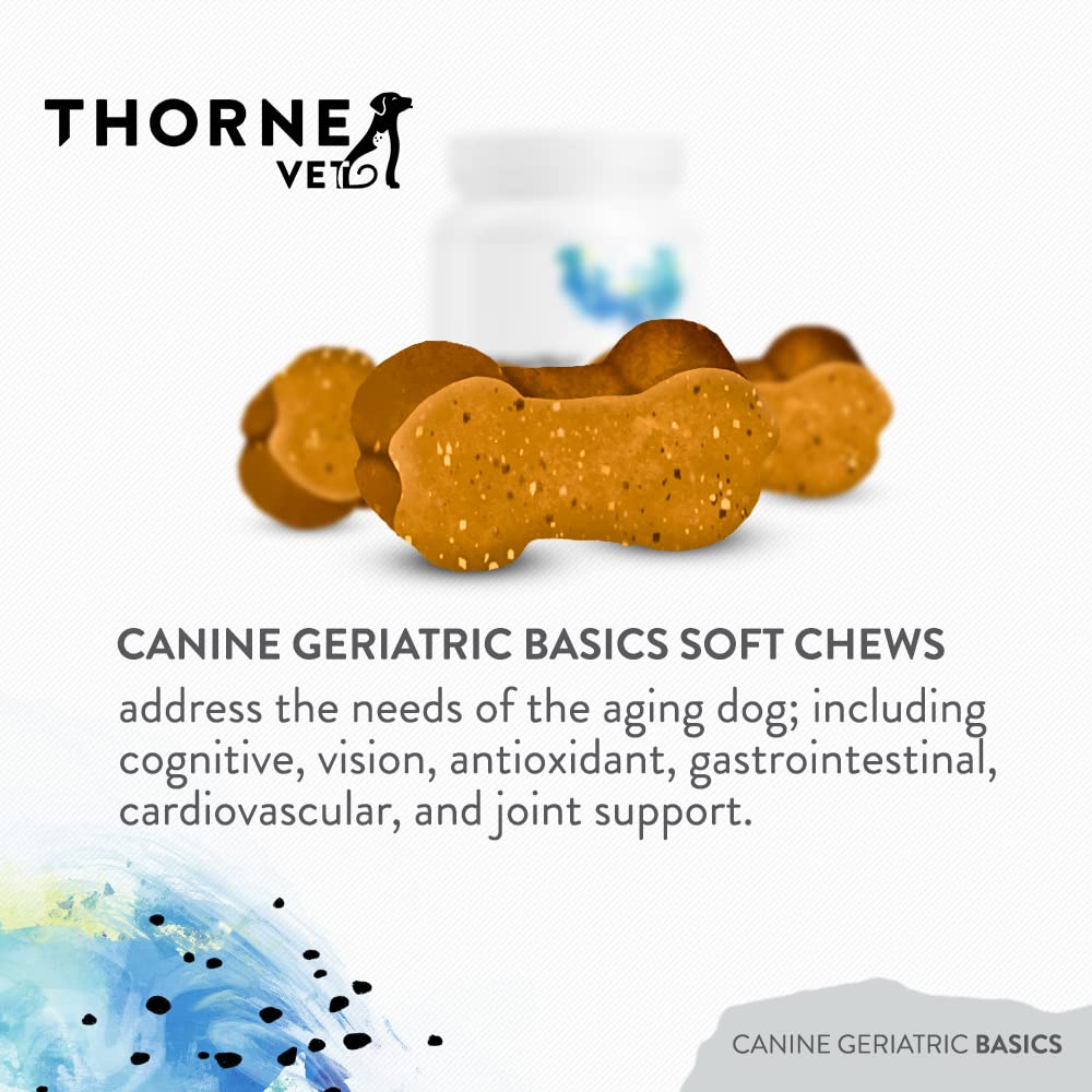 ThorneVET Canine Geriatric Basics flavored chews with 22 essential vitamins for seniors