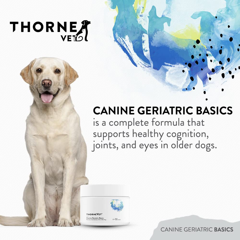 ThorneVet Canine Geriatric Basics scoop shows easy dosing for daily supplementation.