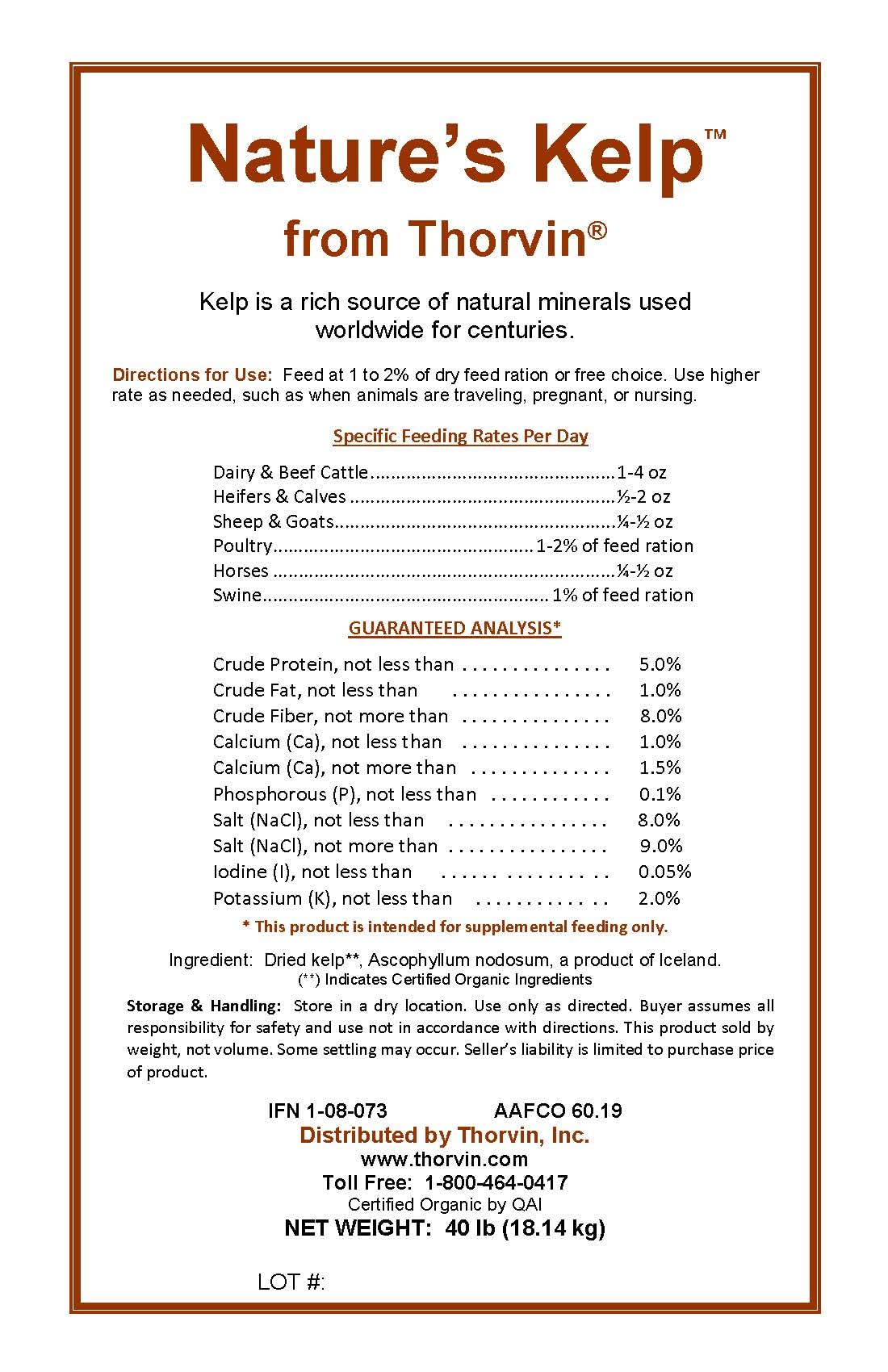 Thorvin Organic Kelp Meal in feed improves nutrient intake and health for herd and companions