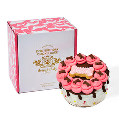 Thoughtfully Pets pink birthday cake hand decorated for celebrations