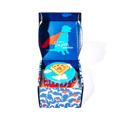 Thoughtfully Pets superhero dog birthday cookie cake served whole for small breeds.