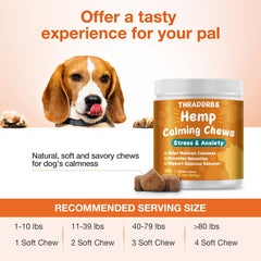 THRADORBS packaged 180-count calming chews offer convenient daily use