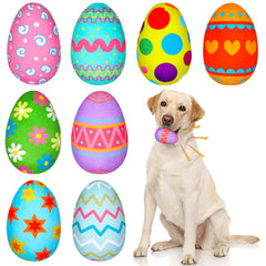 Threan Easter egg dog toy pack with squeaker for interactive play.