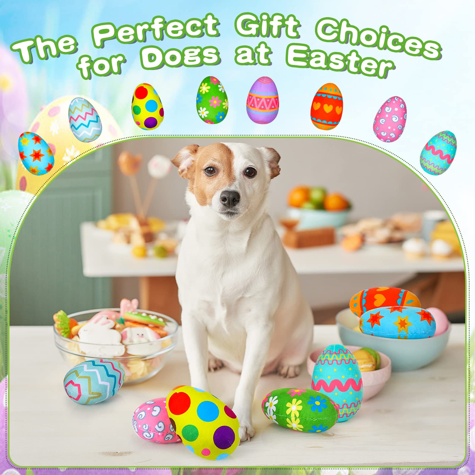 Threan oval Easter egg design, easy for dogs to chew and enjoy.
