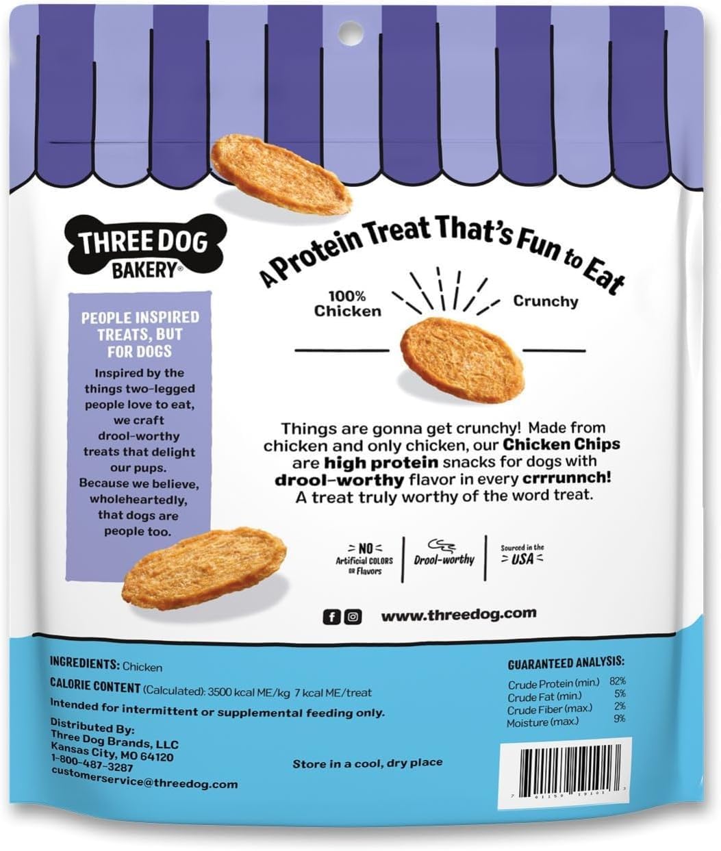 Three Dog Bakery Bark'N Crunch aroma and crispness excite dogs
