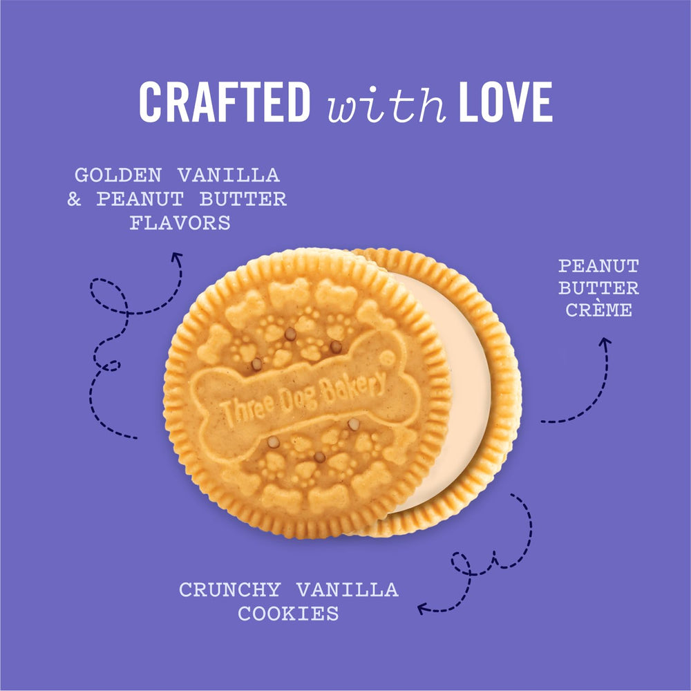 Three Dog Bakery golden peanut butter cookie with rich aroma.