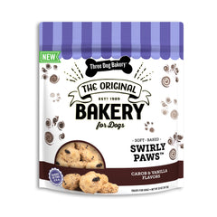 Three Dog Bakery Swirl Paws treats pack, tasty rewards for training