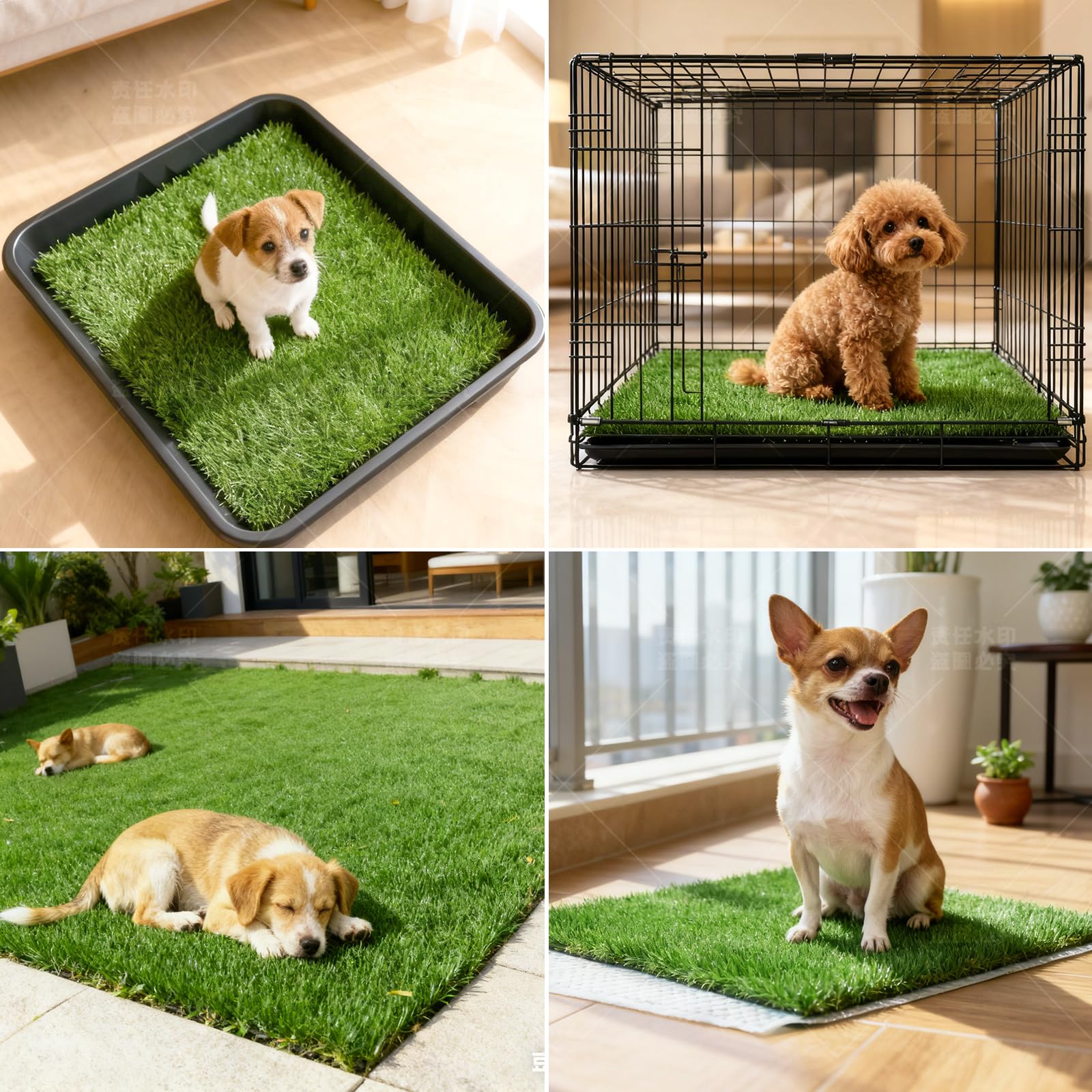 Three Oranges reusable dog potty grass mats for longer pad life.