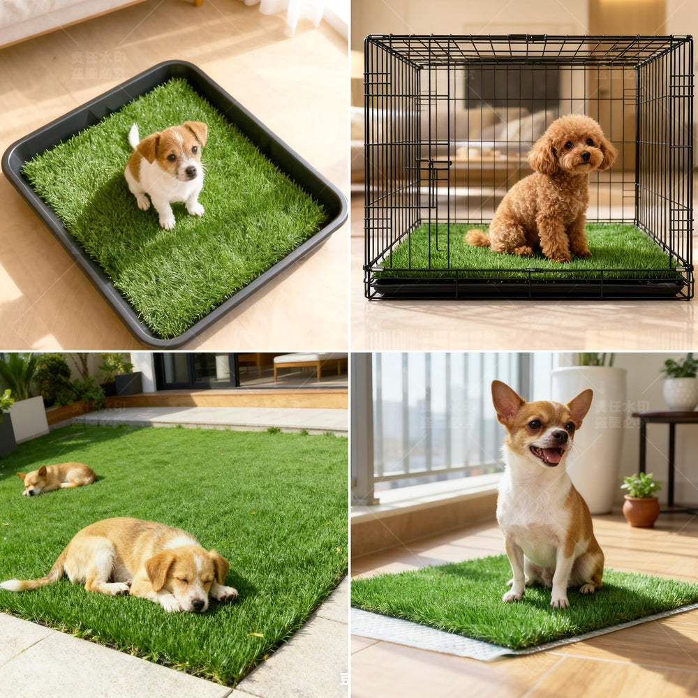 Three Oranges reusable dog potty grass mats for longer pad life.