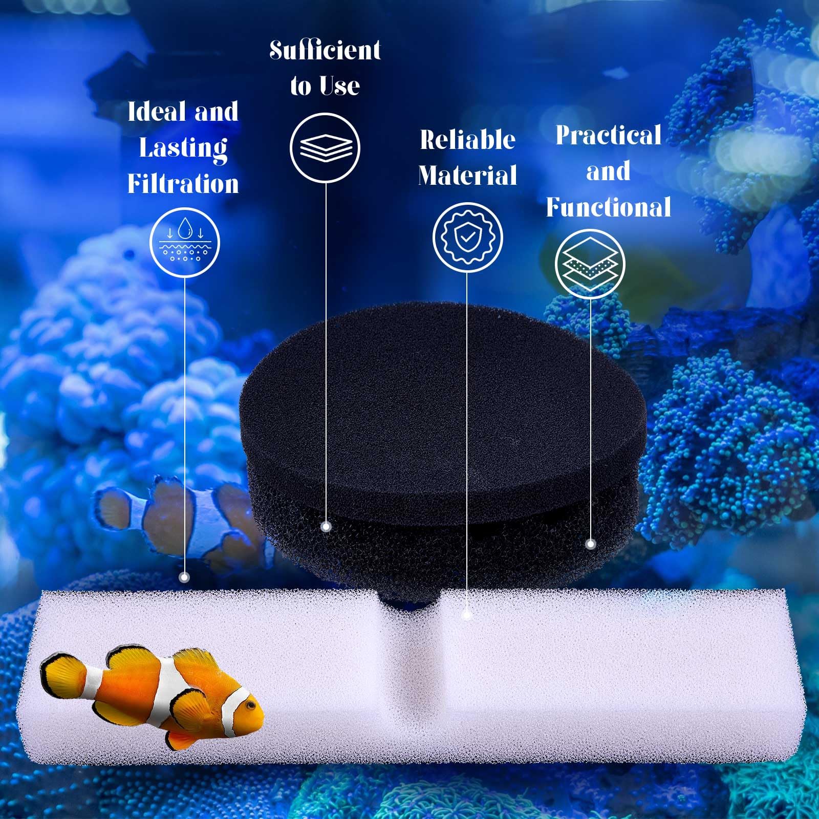 Threlaco carbon foam pad supports steady water flow and debris capture.