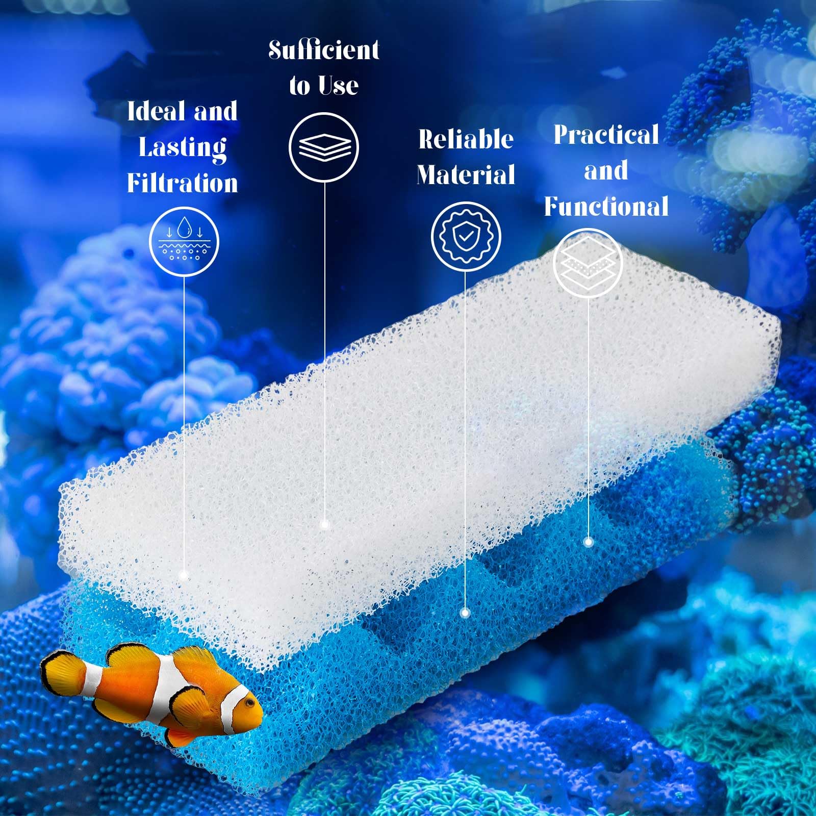 Threlaco Foam Max media for durable filtration and steady flow.