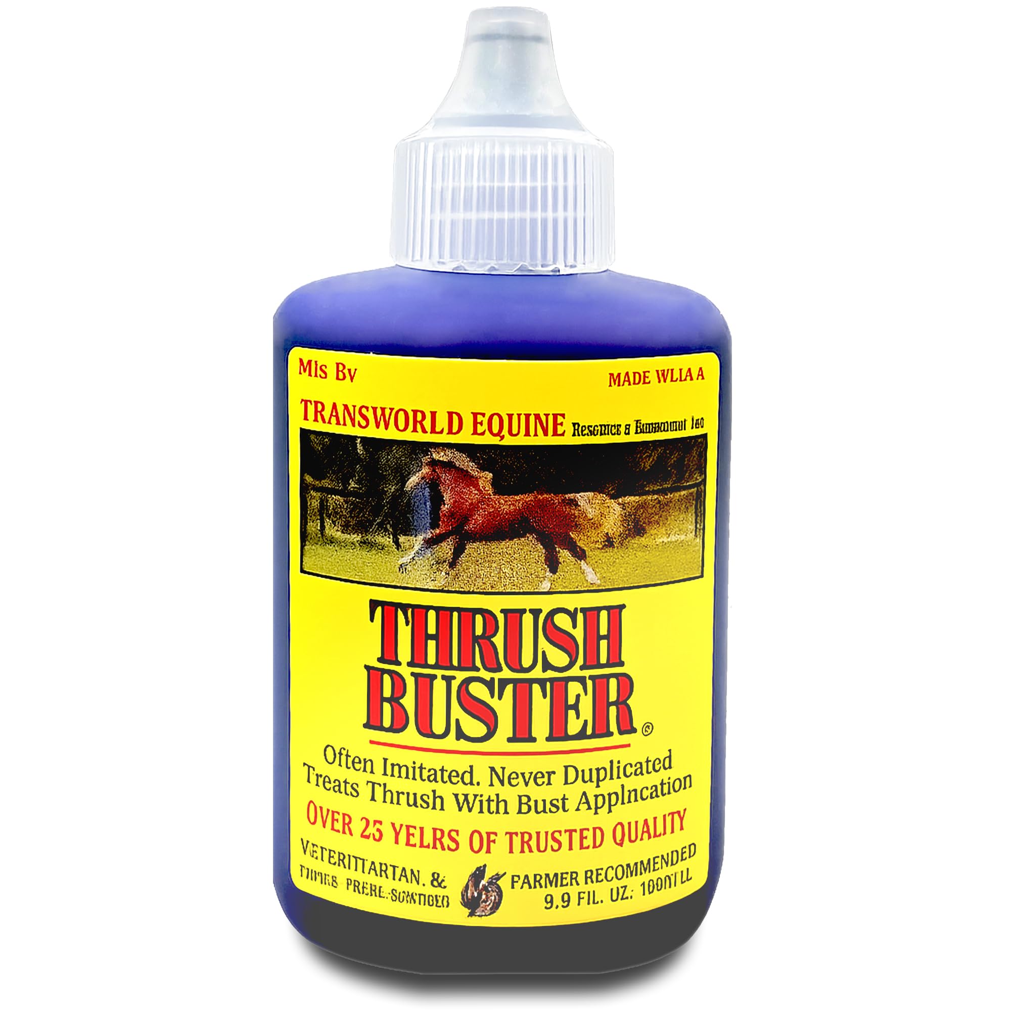 Thrush Buster bottle with precision applicator for targeted hoof care