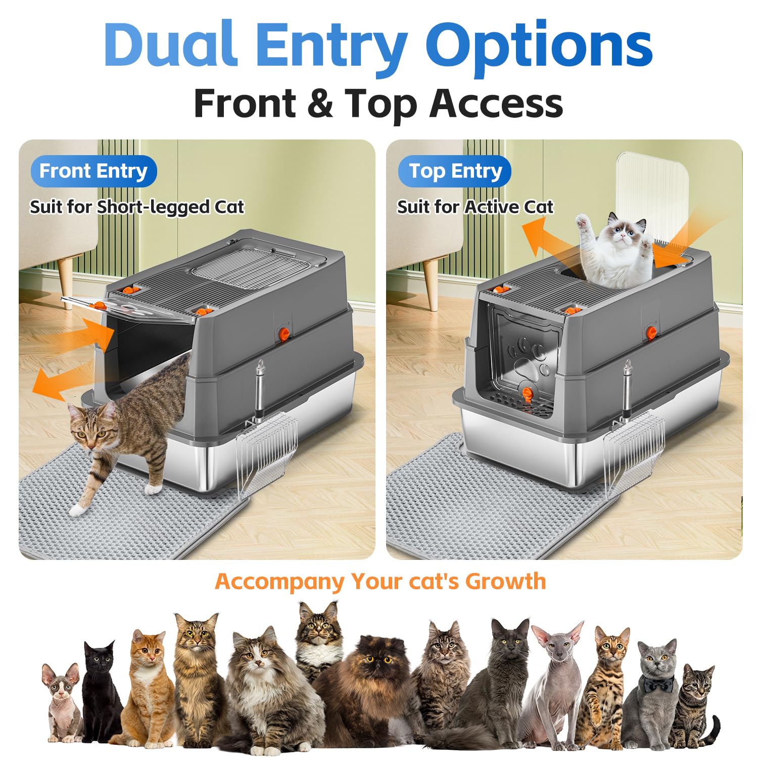 THS MUMS 35L capacity fits large cats up to 25 pounds.