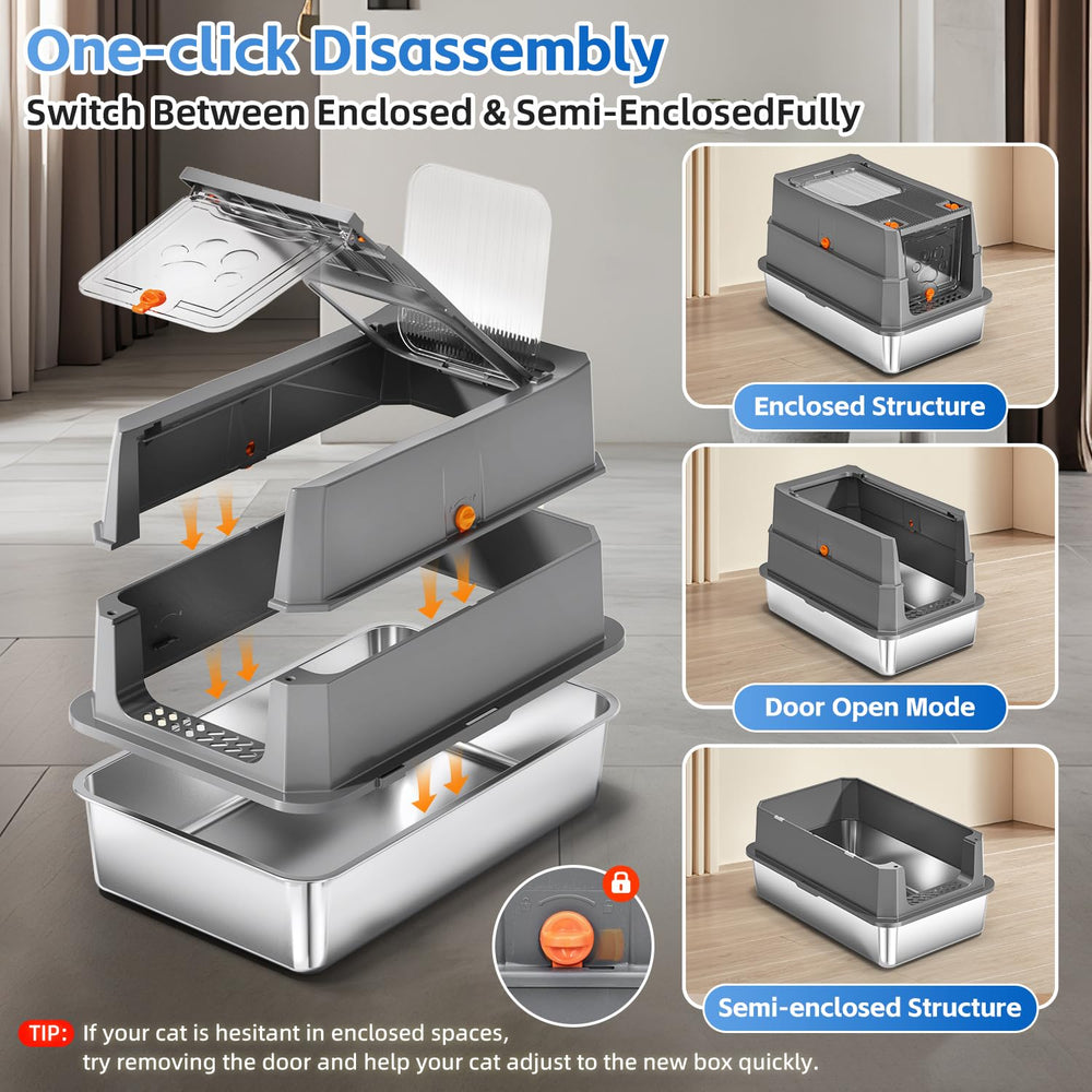 THS MUMS dual enclosure design for versatile cat habits.