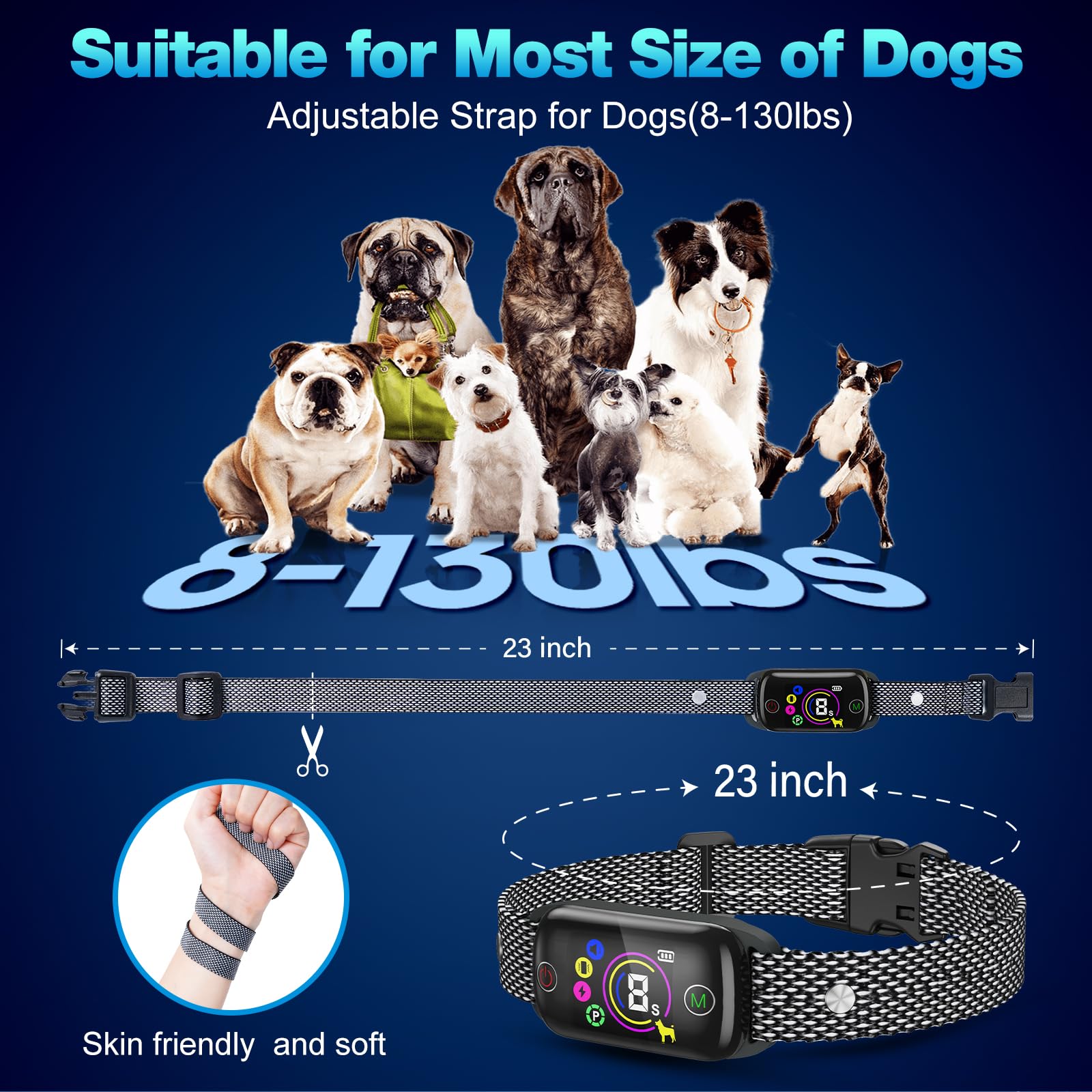 Thunbest adjustable bark collar fits dogs of various sizes