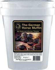 Thunbest DPD German Horse Muffin bucket showing all-natural horse treats.