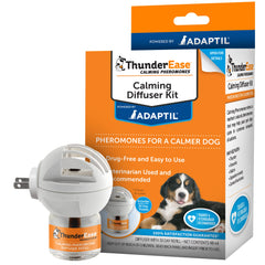 ThunderEase dog calming diffuser plugged in to calm dogs at home.