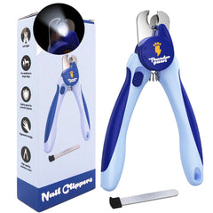 Thunderpaws LED dog nail clippers with light for precise trimming.