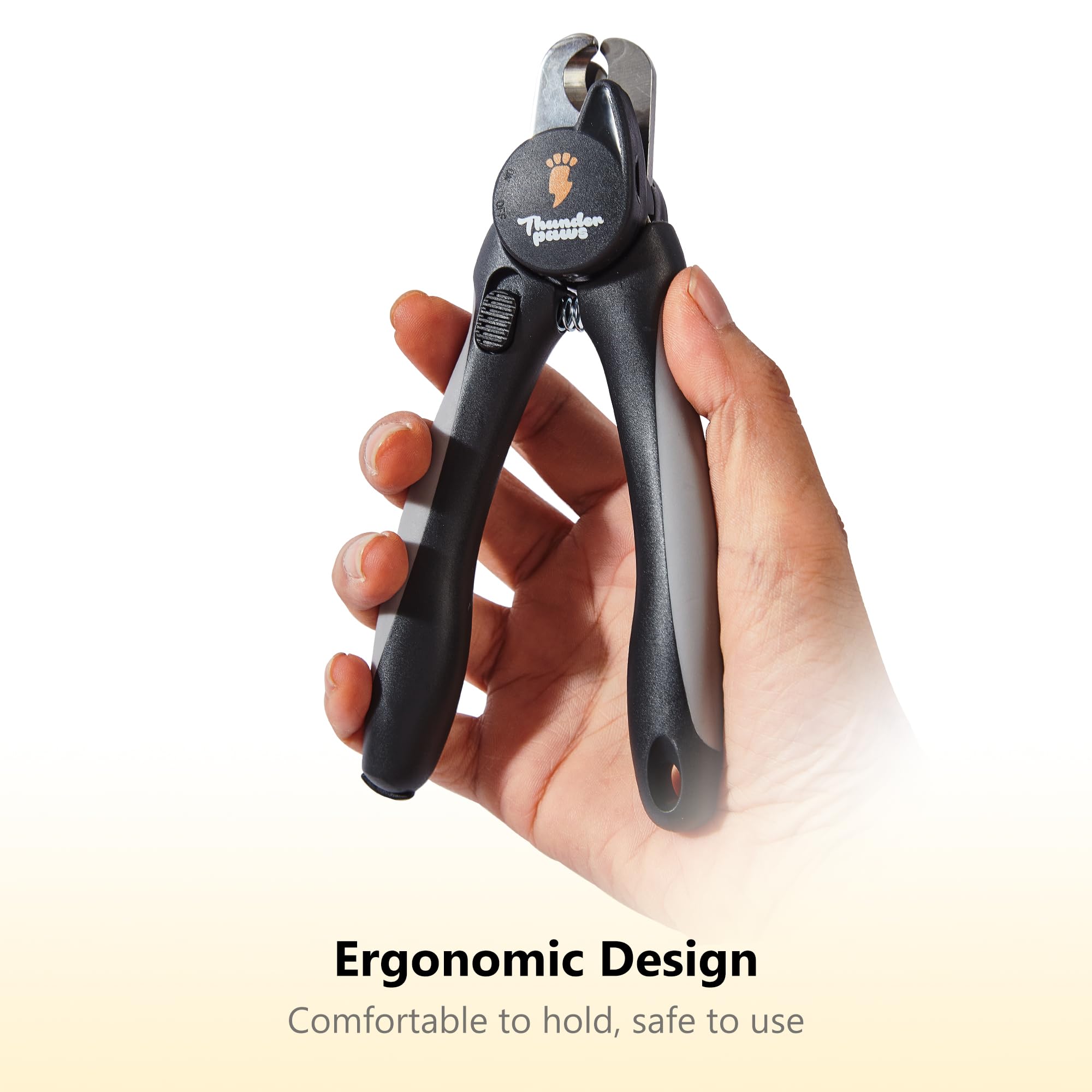 Thunderpaws clipper with protective guard to prevent over-trimming
