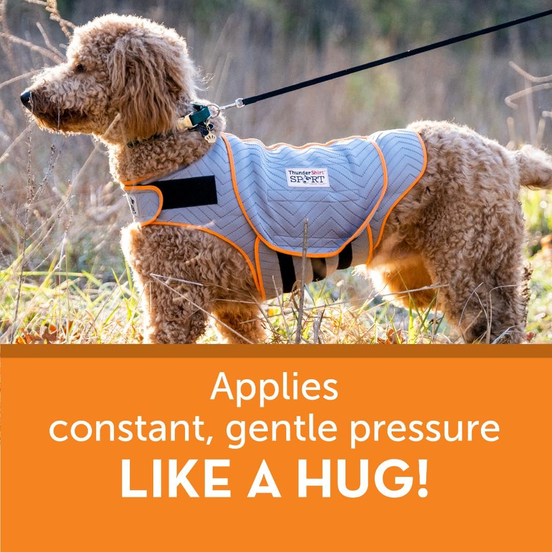 Patented pressure wrap provides soothing, swaddle-like calm for anxious dogs.