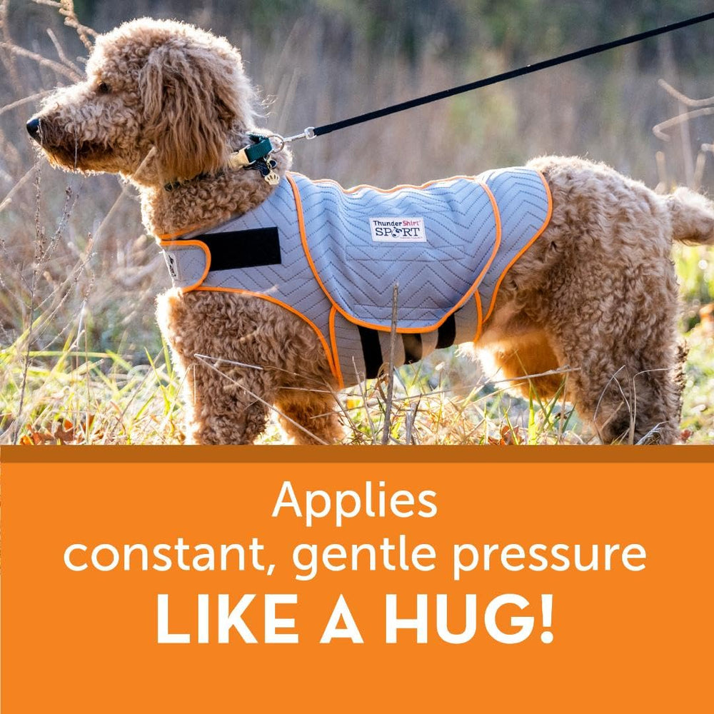 Patented pressure wrap provides soothing, swaddle-like calm for anxious dogs.