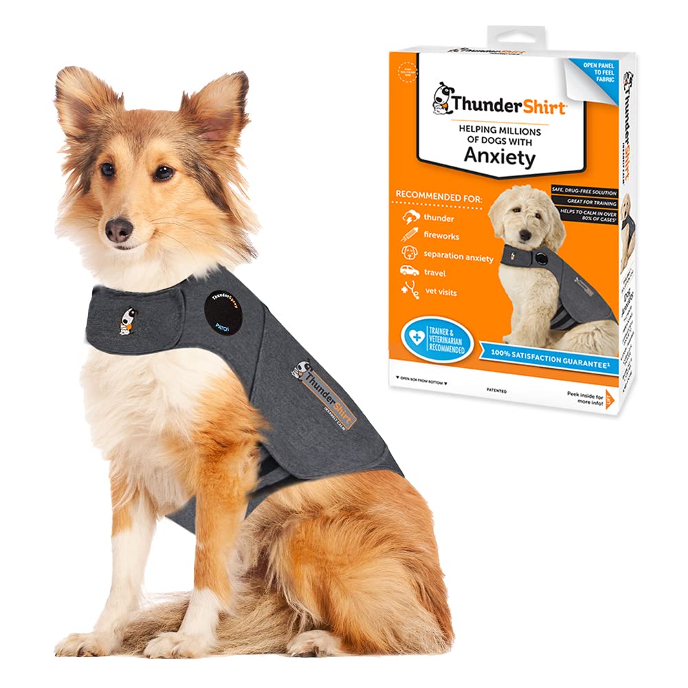 ThunderShirt large in heather gray calming wrap for storms and travel