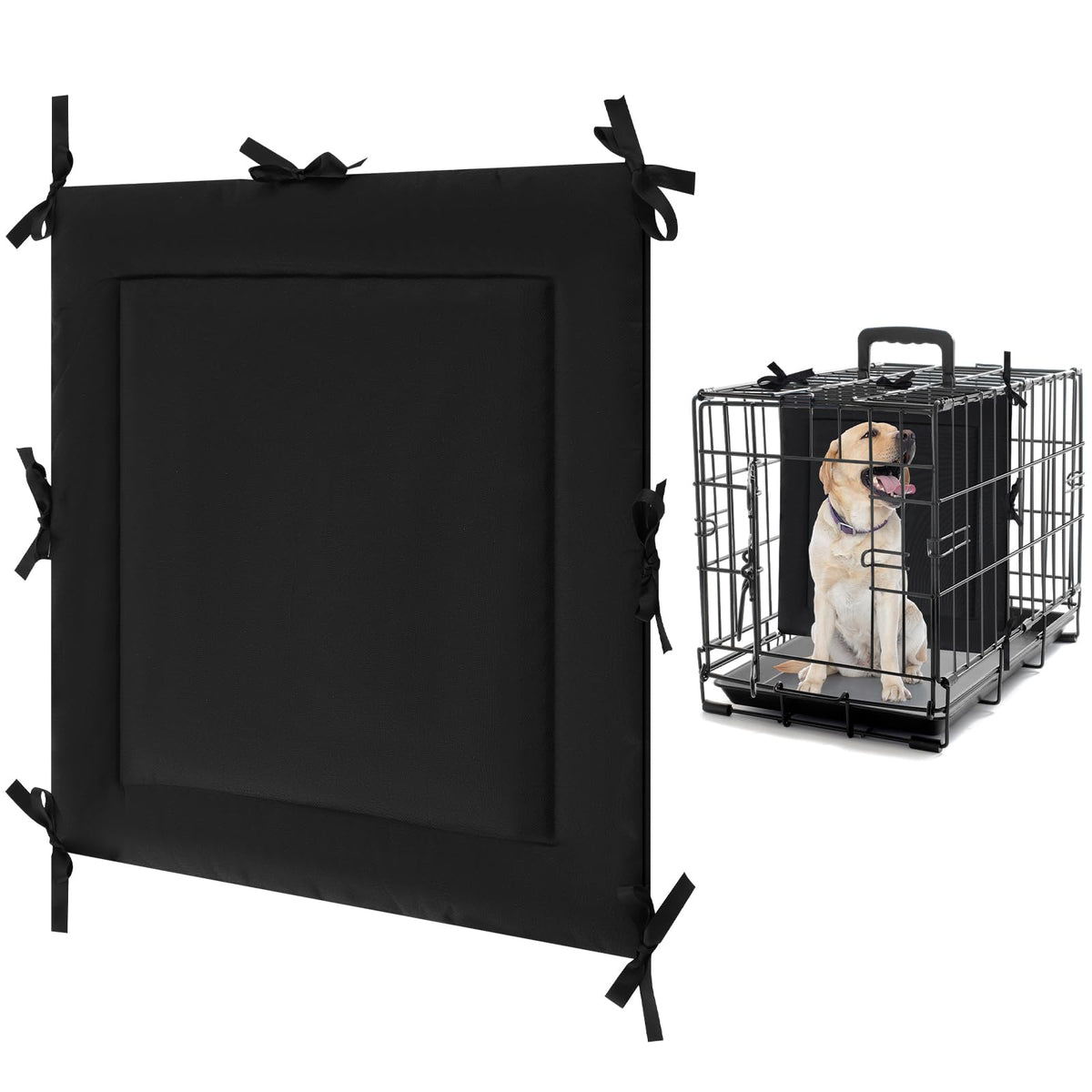 Thyle dog crate divider panel in black showing sturdy design for growing puppies