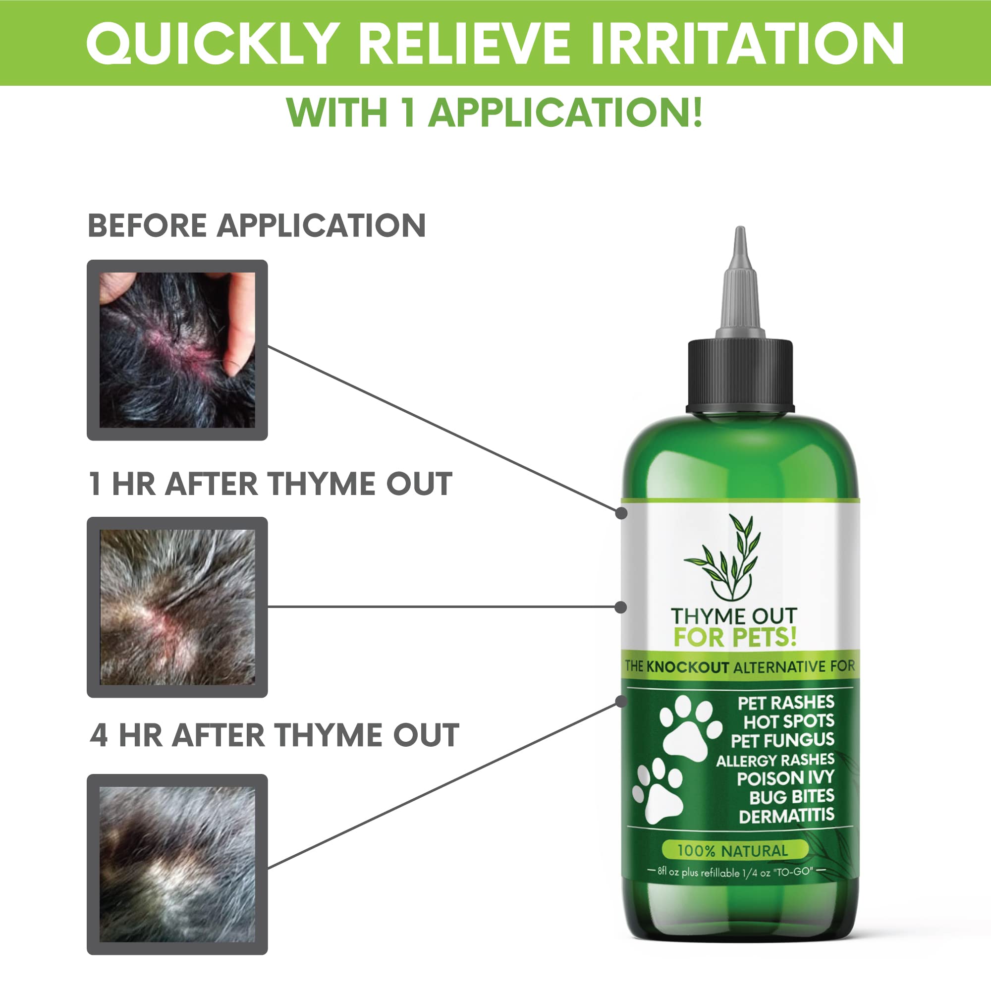 Thyme Out for Pets packaging-8oz bottle with clean-label