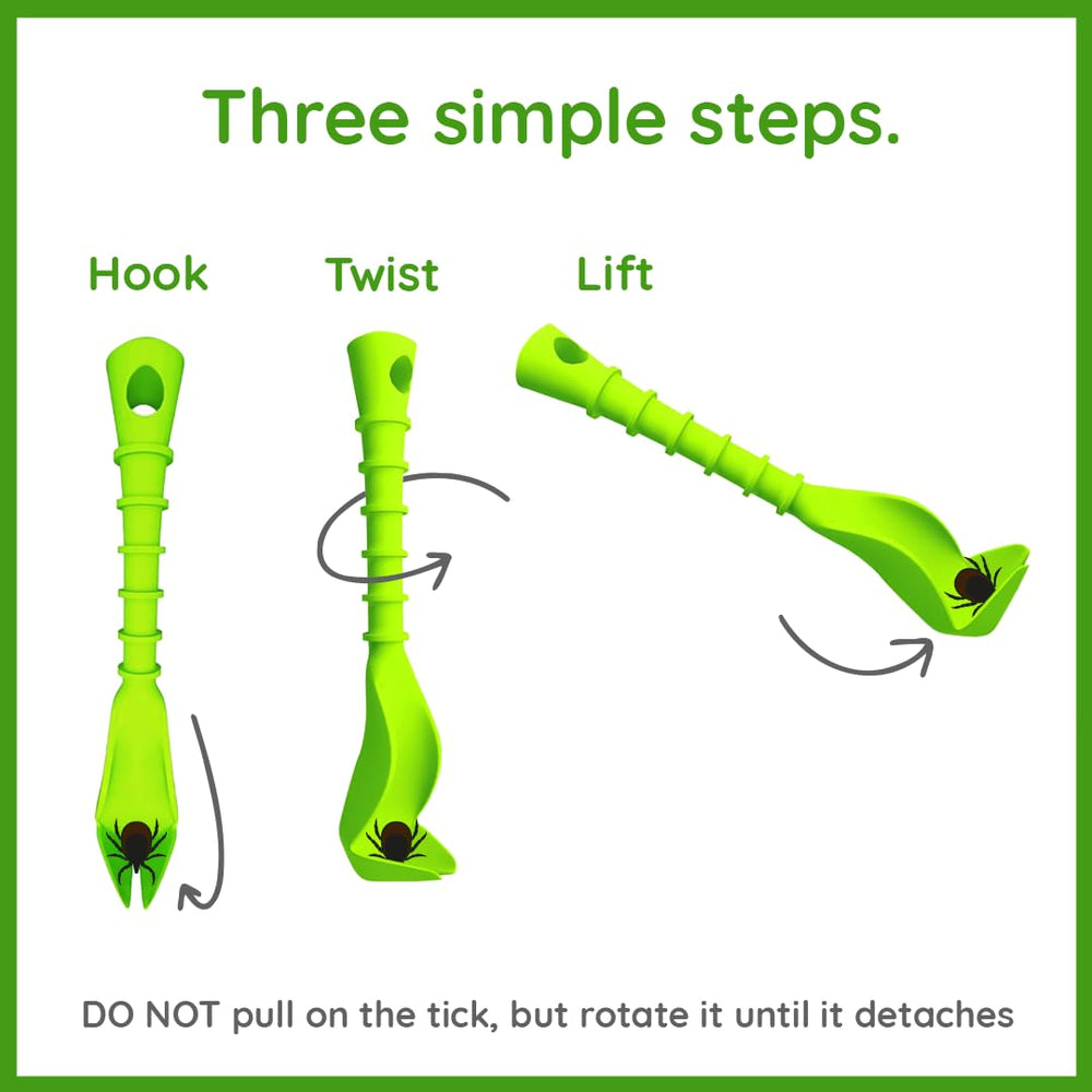Tick Tornado ZenPet twist and lift removal to avoid mouthparts.