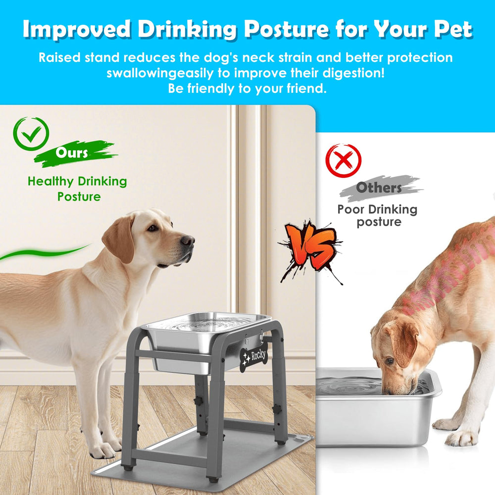 TIDANT adjustable-height dog water bowl stand 11.4 to 16.7 inches
