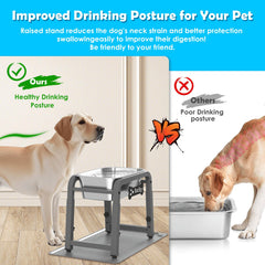 TIDANT adjustable-height dog water bowl stand 11.4 to 16.7 inches