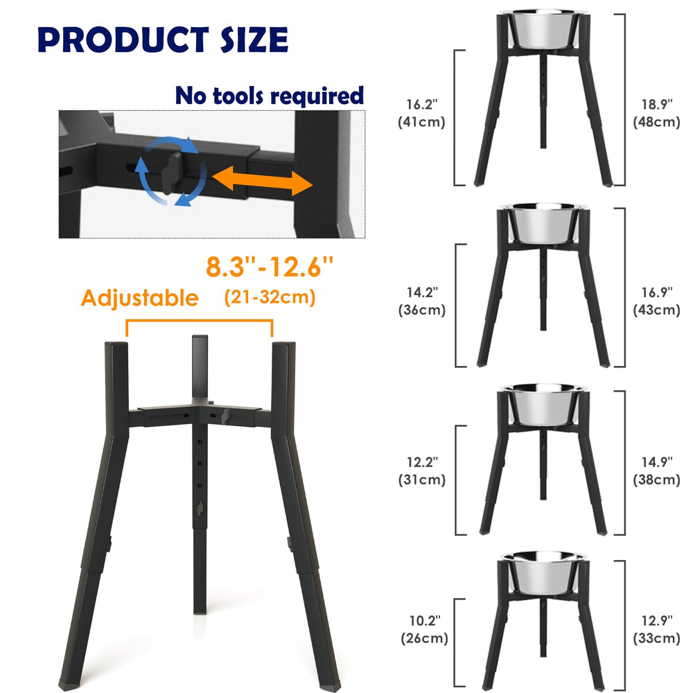 TIDANT bowl stand has angled, non-slip feet for stability.