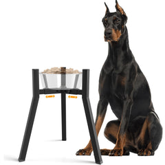 TIDANT elevated dog bowl stand for large dogs, assembled for comfortable feeding height.