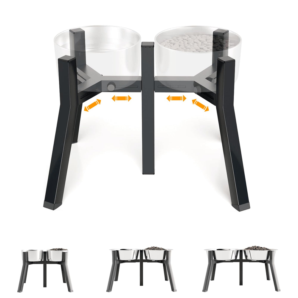 TIDANT elevated dog bowl stand for large dogs with adjustable width for a custom fit.