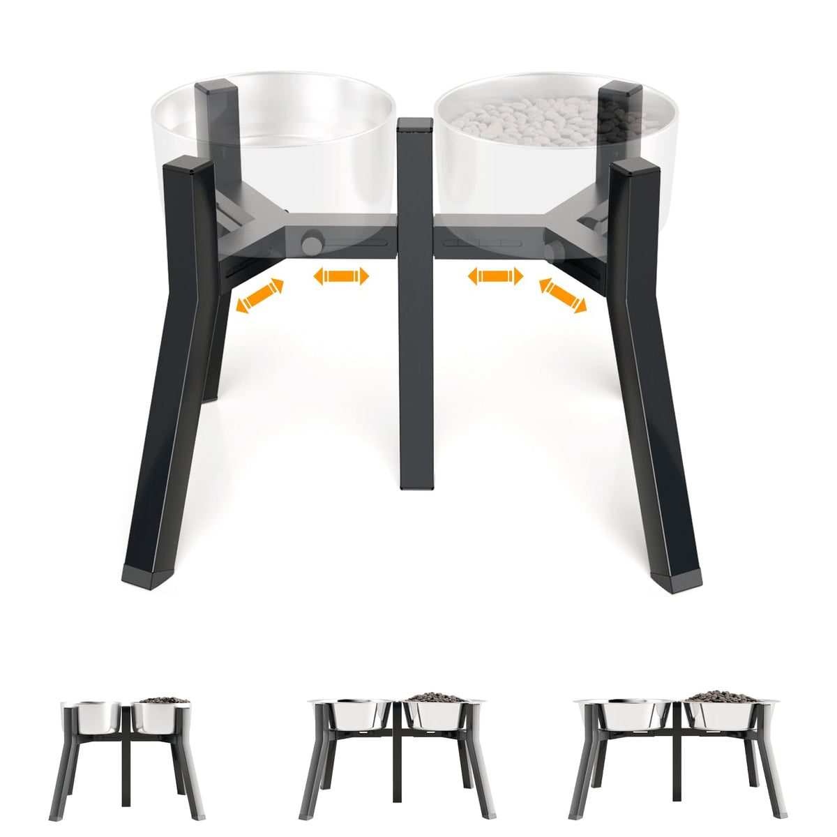 TIDANT elevated dog bowl stand for large dogs with adjustable width for a custom fit.