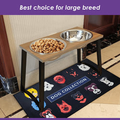 Tidant raised dog feeder stand remains stable during feeding