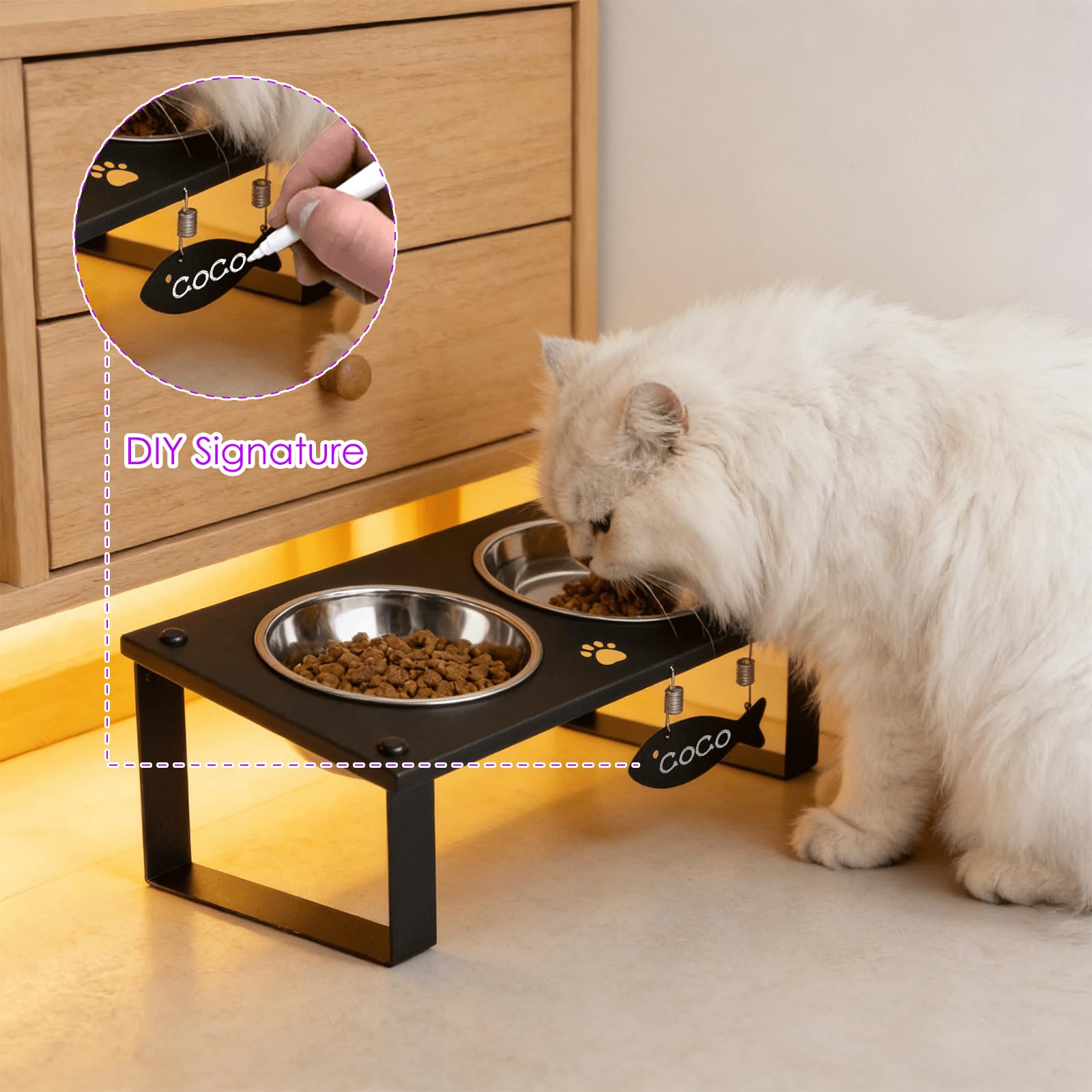 Whisker-friendly design supports comfortable whisker clearance