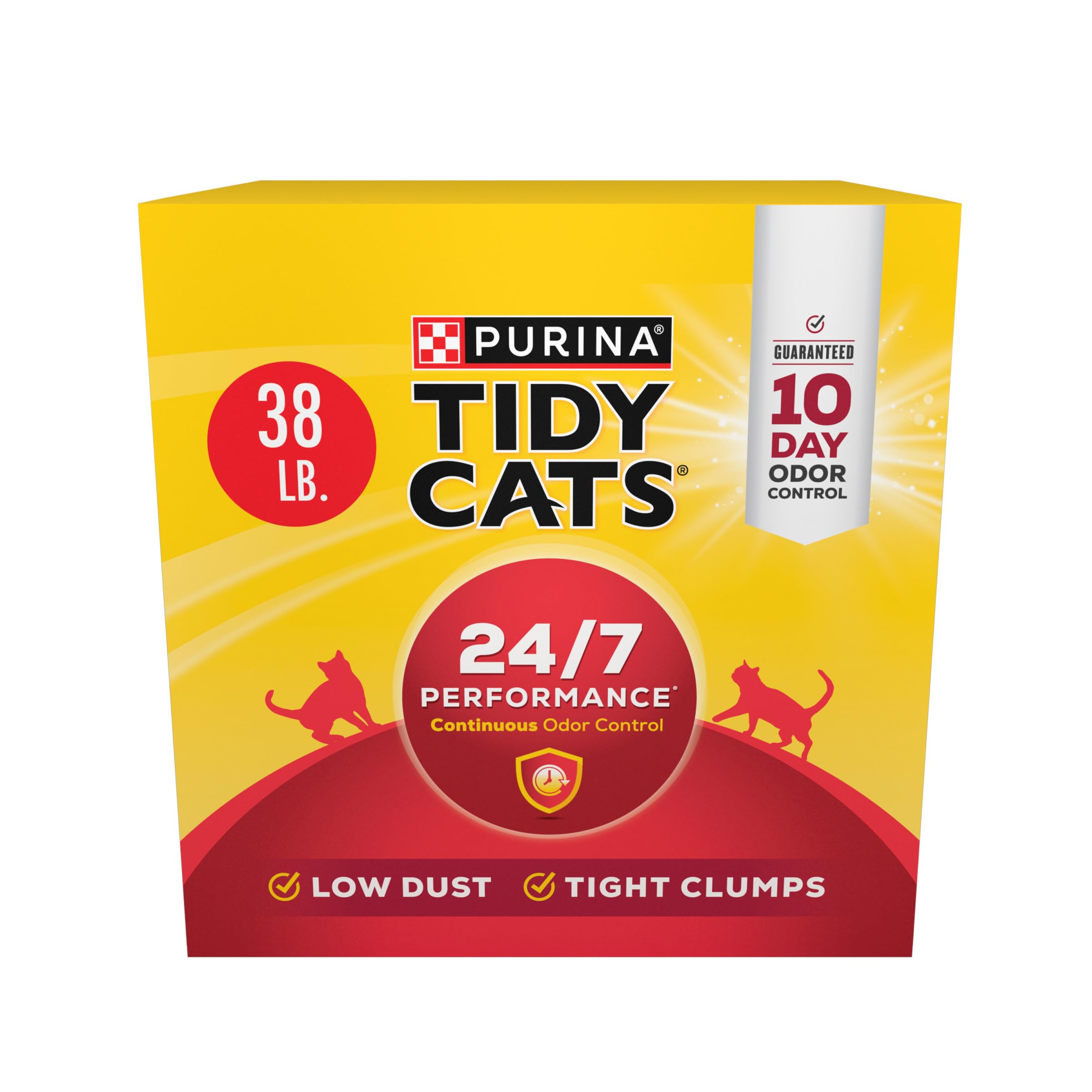 Tidy Cats 24/7 Performance odor-control box delivers long-lasting freshness.
