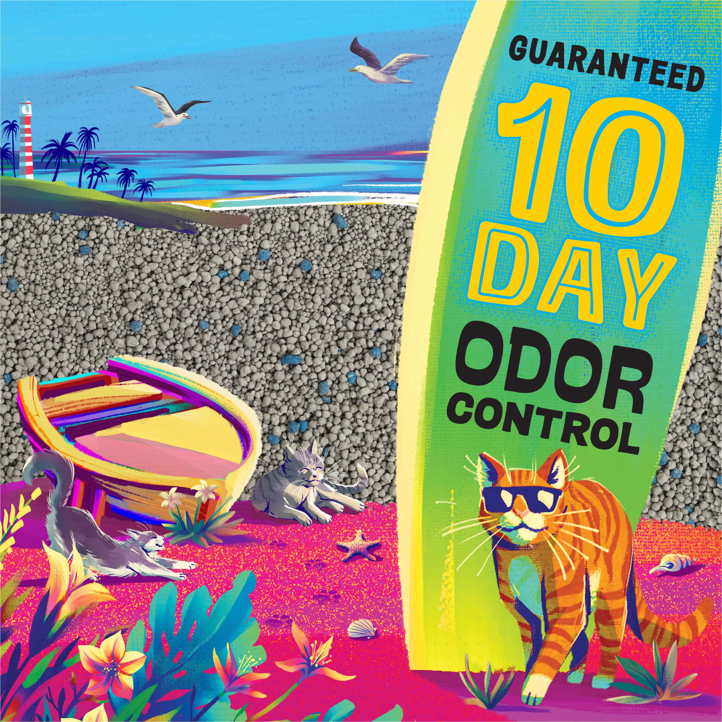 Purina Tidy Cats Bahama Sunset low-dust texture keeps surroundings cleaner.