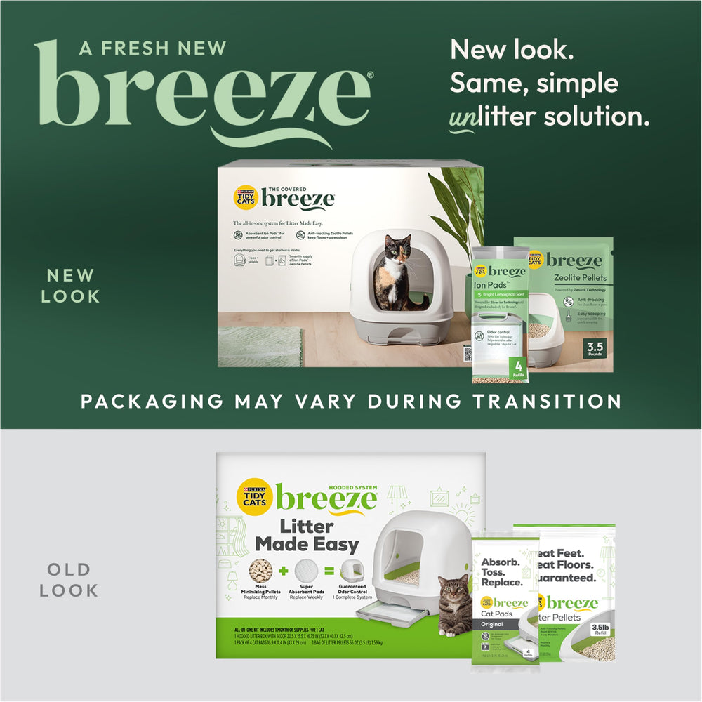 Tidy Cats Breeze hooded litter box reduces splashes and tracking.